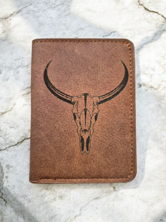 Portefeuille en similicuir gravé