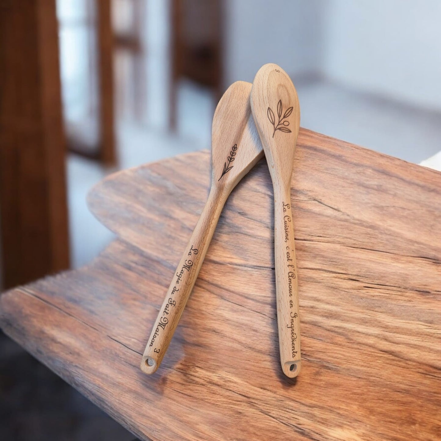 Couverts à salade en bambou