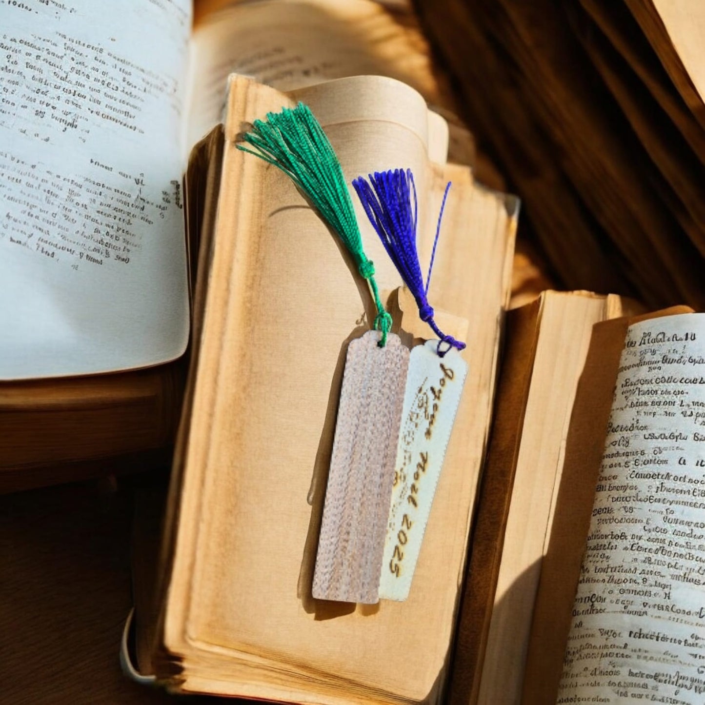 Marque-page en bois avec pompon